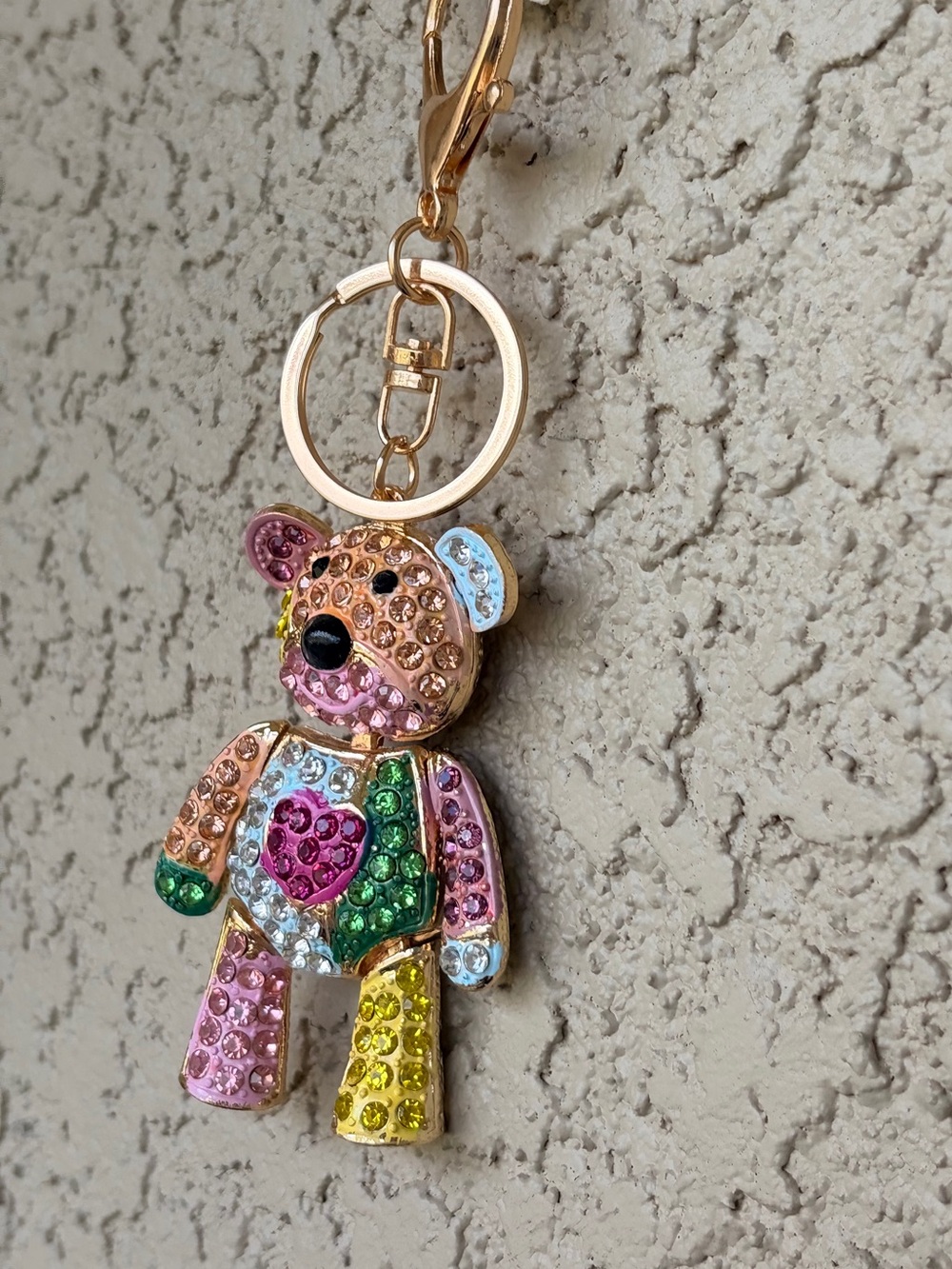 Sparkling Patchwork Teddy Keychain/Bag Charm - Picture 4 of 7